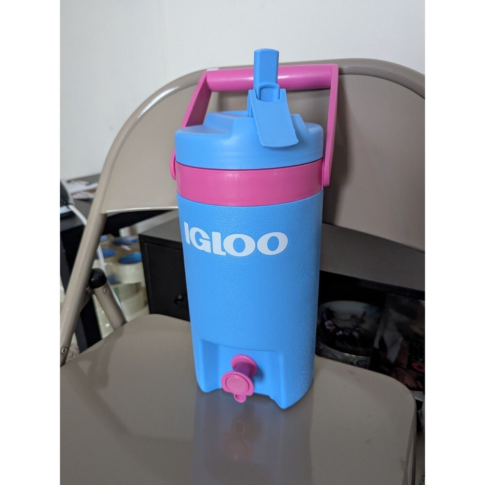 Unisex Igloo Retro 1/2 Gallon Water Jug Cooler Neon Pink Blue Y2K 64oz